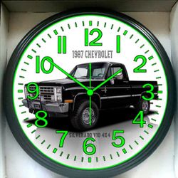 Wall Clock 1987 Chevrolet Chevy Silverado 4x4 Garage Shop Wall Clock New