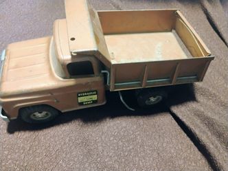 Vintage Tonka Hydraulic Dump Truck, Pressed Steel Toy Vehicle, Bronze
