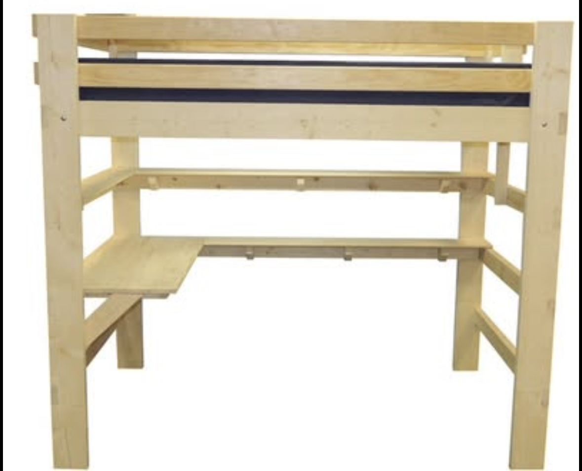 Full Loft Bed W Desk And Shelf