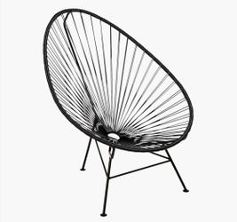 CB2 Acapulco Chairs — Set of 4 along with Wrought Iron Patio Coffee Table – 35” Round