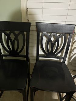 Black Wooden Stools