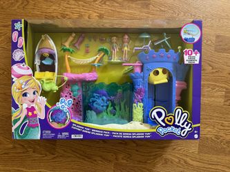 New Polley Pocket Splashin Fun Mermaid Pack, Water Tank, 2 Dolls