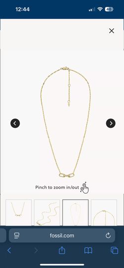 Fossil Necklace silver but gold tone