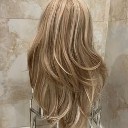 Long blond Synthetic Hair Wig New Dress Up Costume Party 