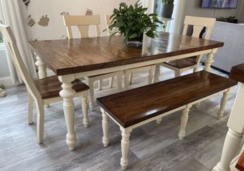 Farmhouse wood dining table