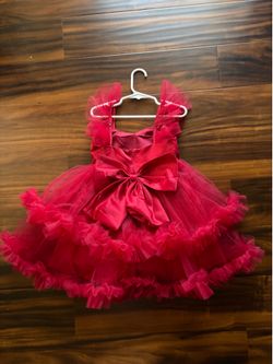 Burgundy Tulle Dress 18-24m