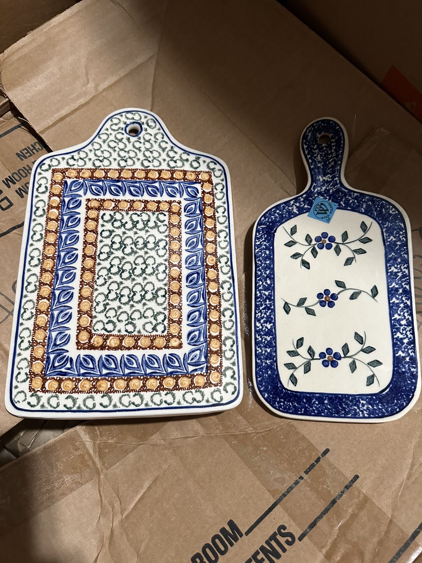 2 NEW Polish Pottery Cutting ‘Boards’