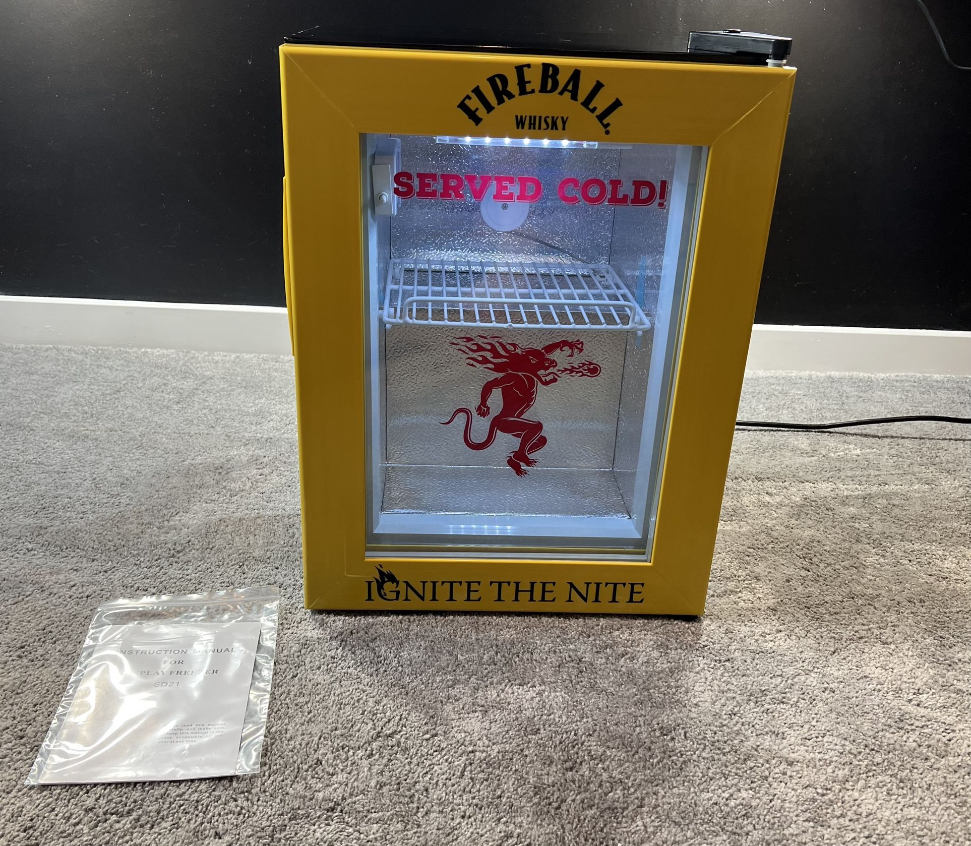 Fireball Mini Fridge Promotional LED Lit FREE DELIVERY