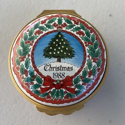 Vintage Halcyon Christmas 1988 Trinket Box