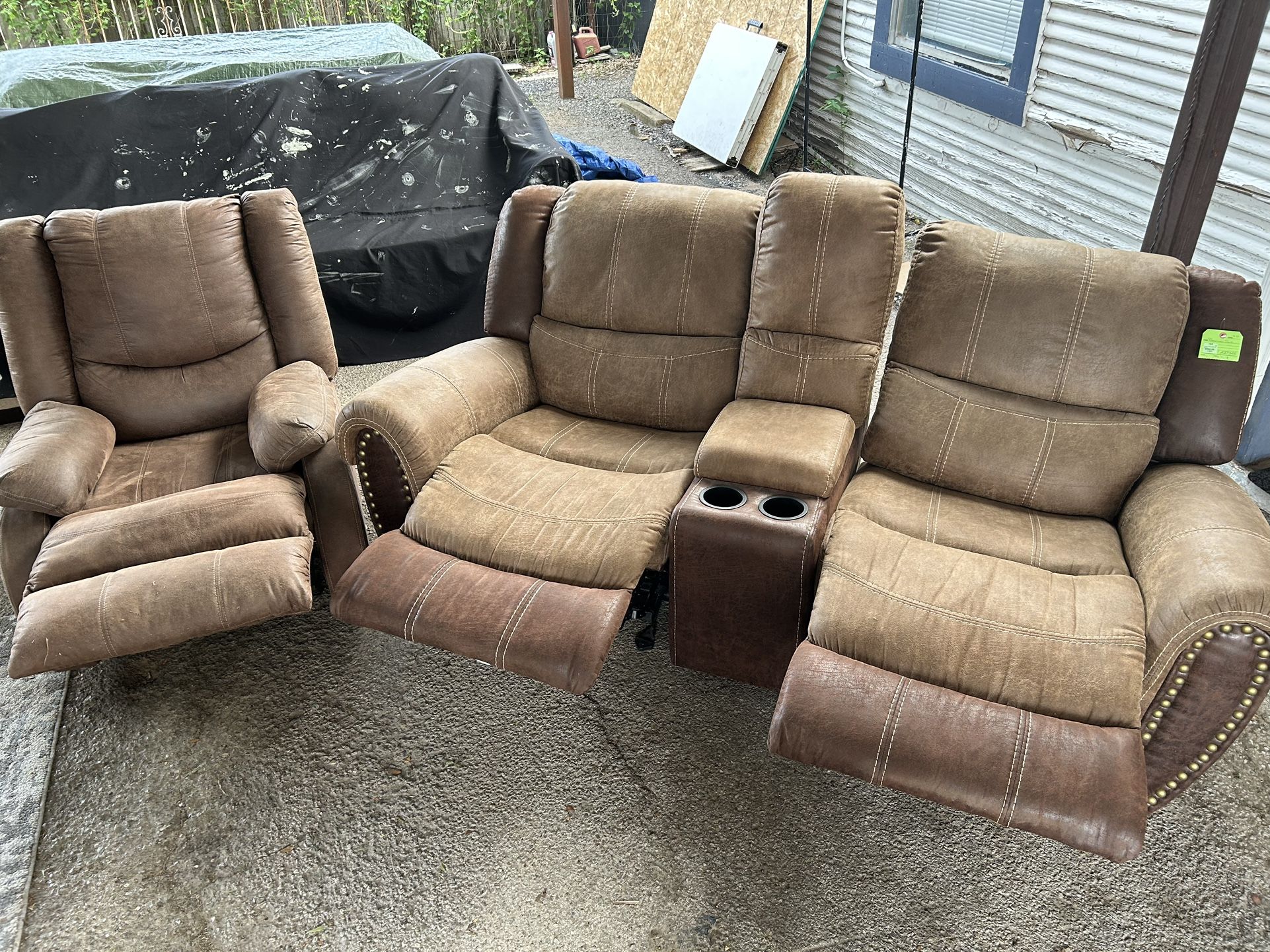 84” Manual Recliner Sofa And Manual Recliner Sofa Chair