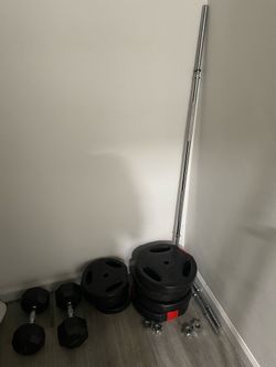 Standard Barbell Weight Set for Bench press, barbell & grips included