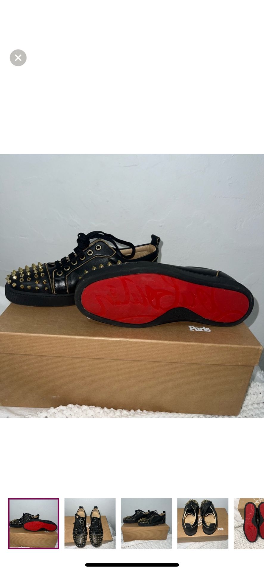 Christian Louboutin Rush, Spike Flat Calf Lux