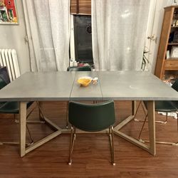 Modern Dining Table with Built-in Leaf