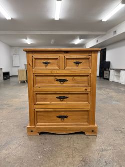 See Page for Matching Nightstands - Rustic Wood 5 Drawer Dresser Chest 