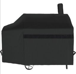 New Offset Smoker Cover - 60 Inch Waterproof Charcoal Grill Cover, Outdoor Heavy Duty BBQ Cover, Rip Resistant Smokestack Barbecue Cover for Brinkmann