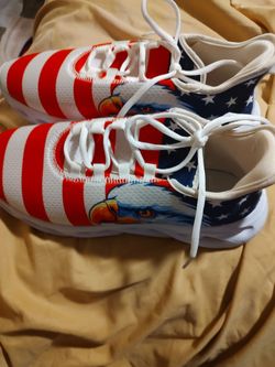 American tennis shoes red white and blue