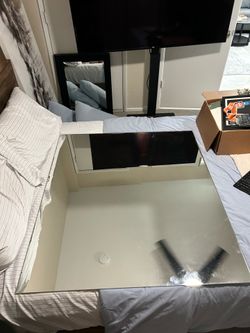 Large glass bathroom mirror