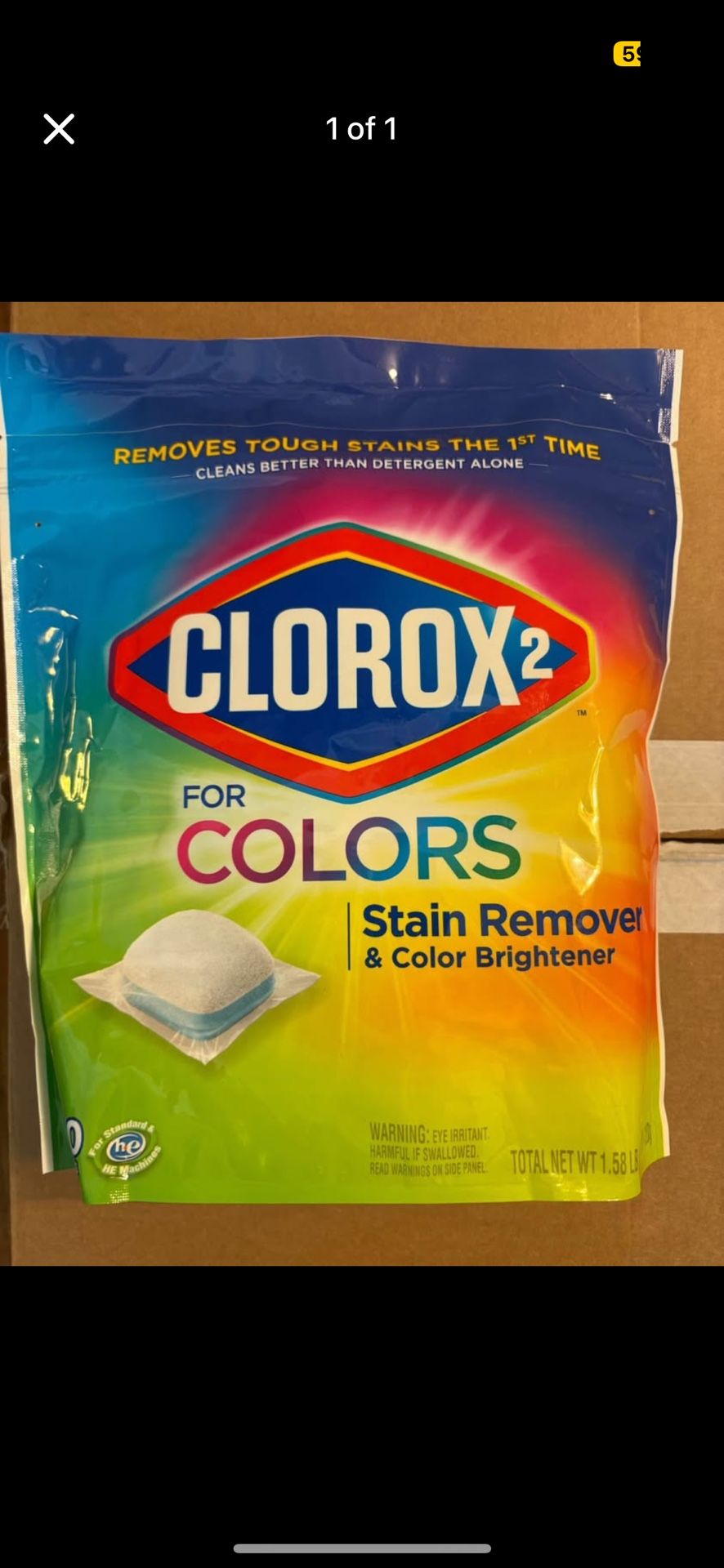 CLOROX 2 for Colors - Stain Remover and Color Brightener Packs, 40 Count