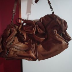 Brown Leather Travel Bag Or Gym Bag Like New