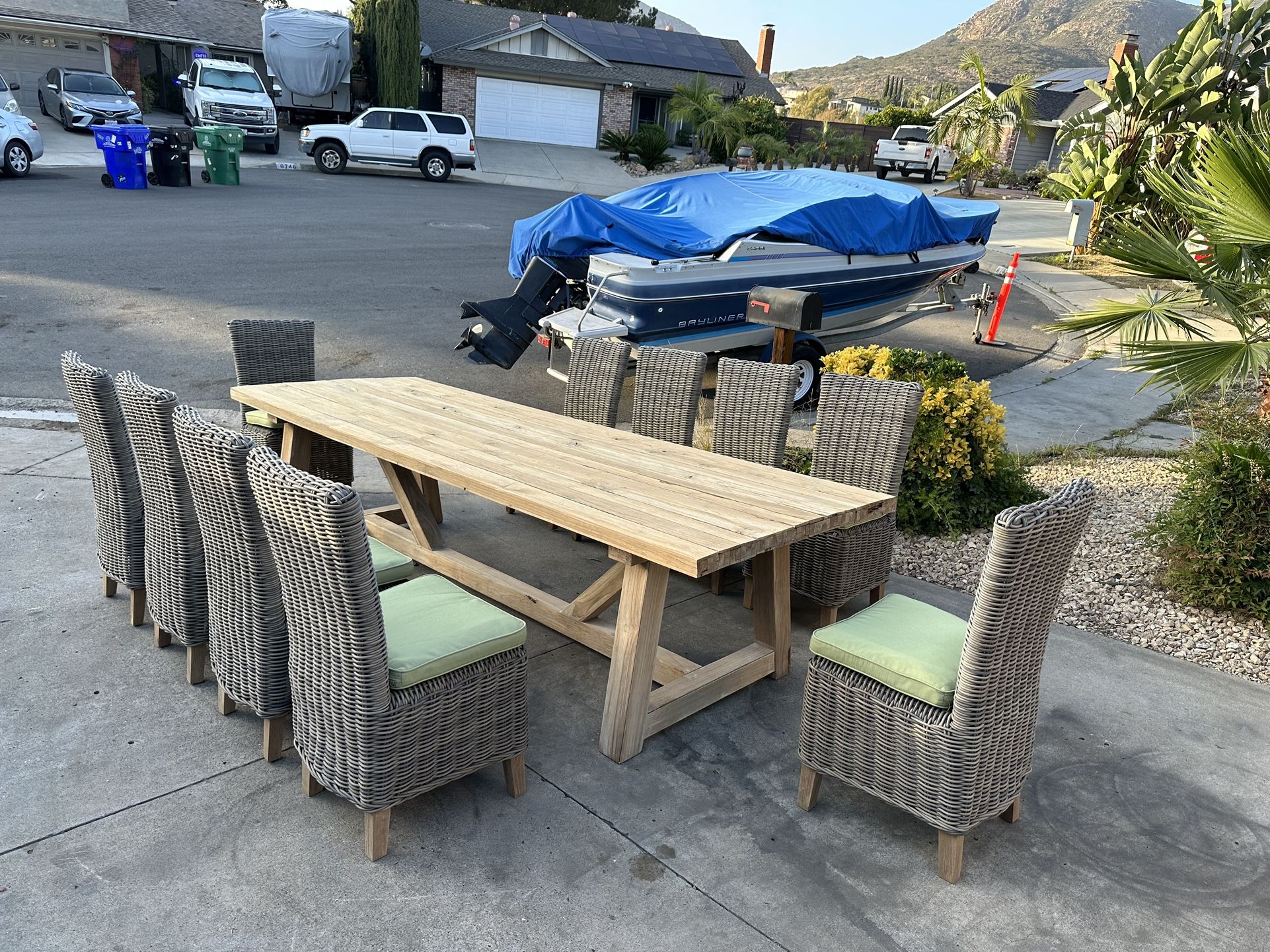 Restoration Hardware RH 11-Piece Outdoor Teak Wood Dining Set
