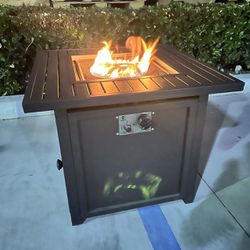 New In Box 28 Inches Light Gray Or Black Outdoor Patio Fire Pit Table Full Iron With Lava Rock Patio Furniture 