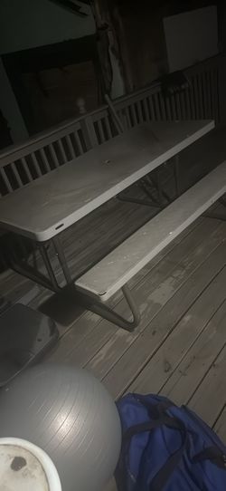 Outdoor Picnic Table with Attached Benches