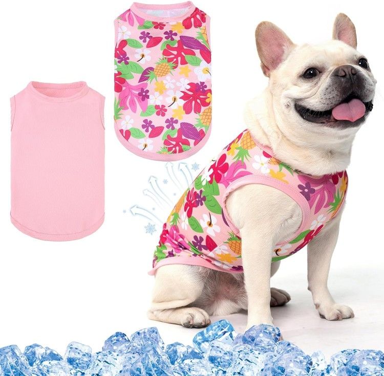 Lightweight & Breathable Sleeveless Dog Cooling Vest Shirt 2 Pack Size S