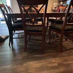 Cherry Dining Table Set Convertible From 4 Chairs To 8