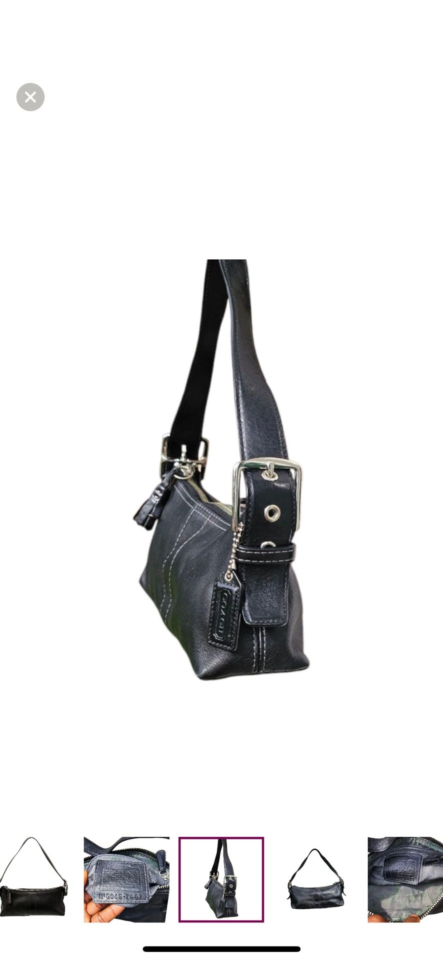 Coach Black Leather Y2K 7461 Shoulder Bag