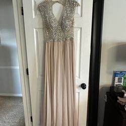 Camille La Vie Champagne Sequin Gown