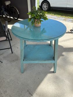 Small Glass Top wood table