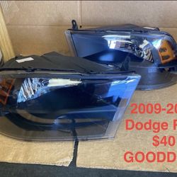 #OH90 FIT 2009-2018 Dodge Ram 1500/2500/3500 Black OE Style Halogen Headlight Head Lights Pair Set