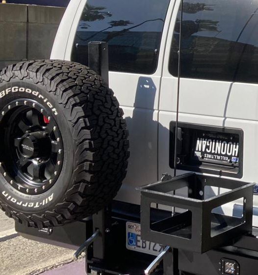 FORD ECONOLINE BUCKSTOP BUMPERS - FRONT & REAR With FULL SIZE SPARE TIRE CARRIER & 12,000 Lb WINCH