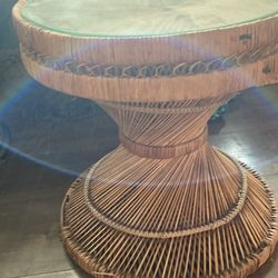 Wicker End Table 