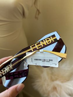 Fendi Shield Sunglasses with Gold Logo