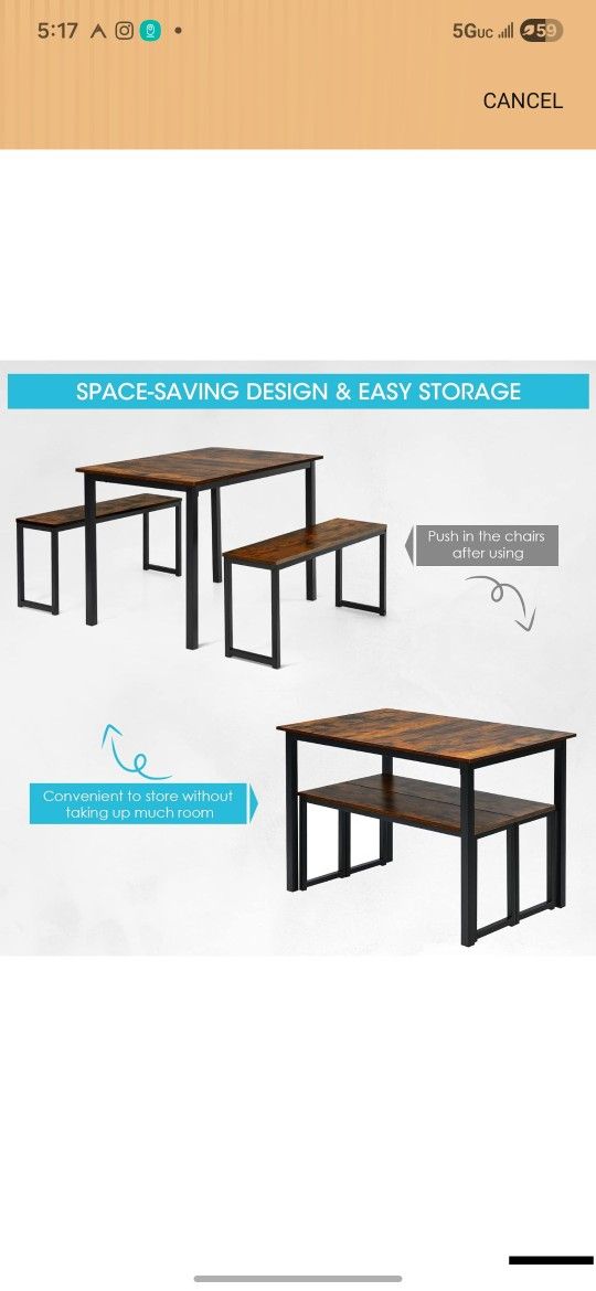 3 Piece Dining Table Set/ Comedor