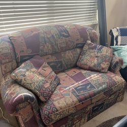 Mini Couch With Single Bed Pull Out Plus Ottoman 