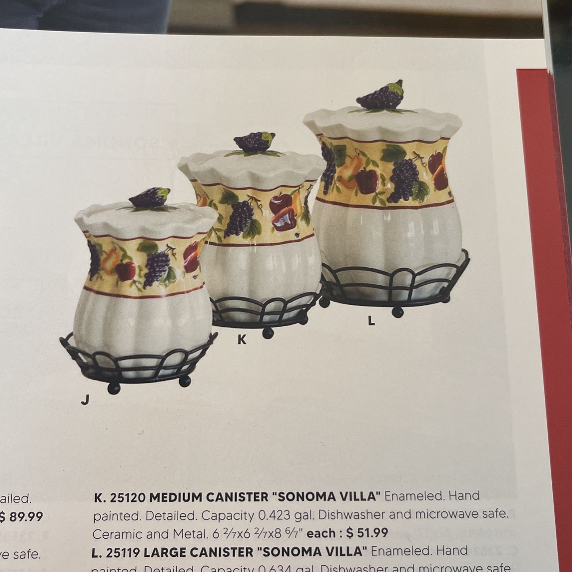 Canisters De Fruta De Home Interiors