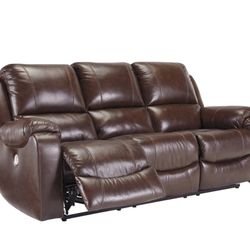 Rackingburg Mahogany Power Reclining Sofa

