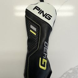 PING G430 Golf Driver Head Club Cover Black White Embroidered Hybrid