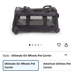 Sherpa on Wheels Indoor Pet Dog Carrier, Black