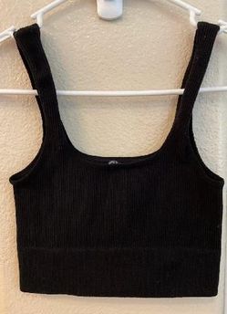 ZENANA RIBBED SQUARE NECK CROP TANK ROP