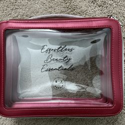 Large double layers makeup bag with zip