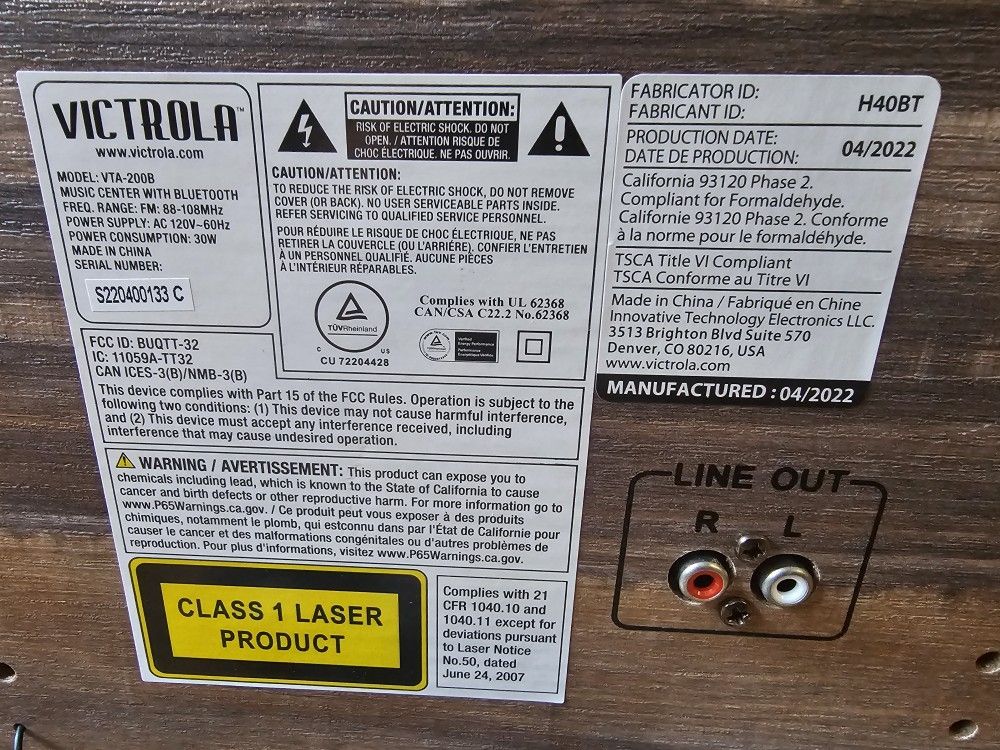 VICTROLA, VTA 200B, 6 IN 1 TURNTABLE