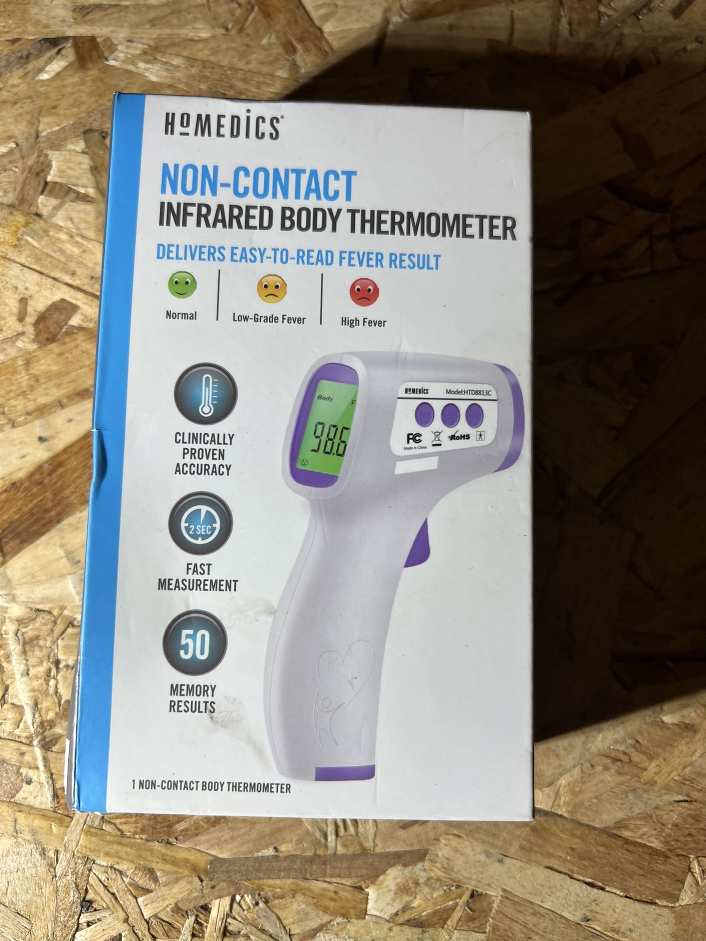 Homedics non-contact infrared thermometer For Body, Food Liquid and Room