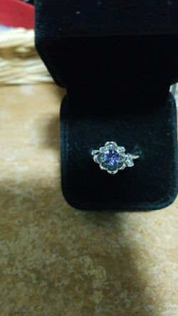 Size 9 amethyst ring sterling silver