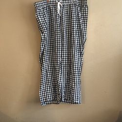 Secret Treasures 100% Cotton Gingham Black White Elastic Waist Lounge Pajama Pants  Women’s 3 XL