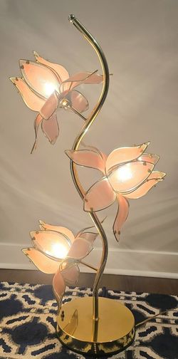 Vintage Floral Butterfly Floor Lamp Gold Pink (2 Total)