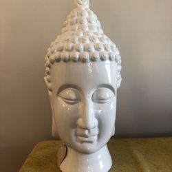 White Ceramic Buddha Head $30