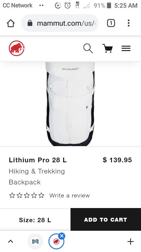 Mammut lithium pro hiking backpack